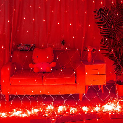 LED Net Mesh Fairy Light 1.5*1.5M 3*2M 6*4M 10*8M Outdoor Waterproof Curtain String Lamp 110V 220V Xmas Wedding Party  Decor
