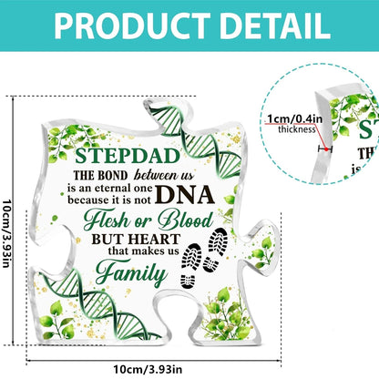 StepDad Gifts from Daughter Son,Birthday Gifts for Father Bonus Dad, Gifts for Fathers Day Christmas, Clear Desk Decorative Sign