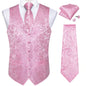 Luxury Paisley Men's Suit Vest Tuxedo Waistcoat Necktie Handkerchief Cufflink Sleeveless Jacket Vest