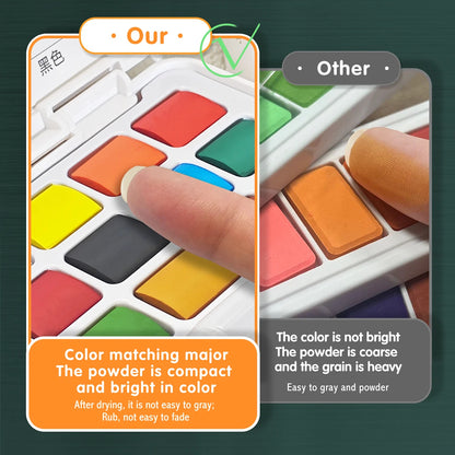 Watercolor Paint Set with Water Brush Pens --12/24/36/48 Colors