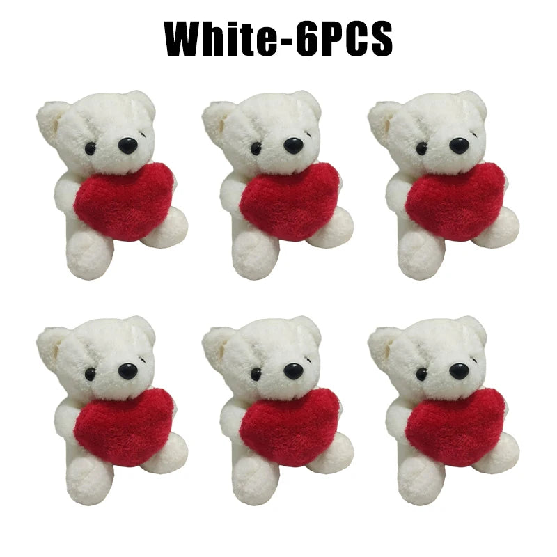 20cm Kawaii Heart Teddy Bear Plush Doll Holding Love Stuffed Animal Valentines Gift Christmas Toy for Her Collectors