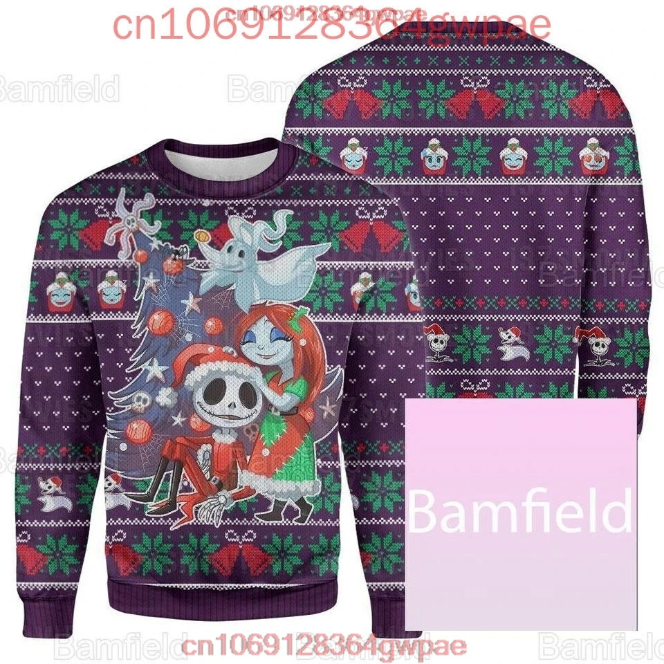 Jack Skellington and Sally Ugly Sweater Men's Women's Tops The Nightmare Before Christmas Ugly Christmas Sweater