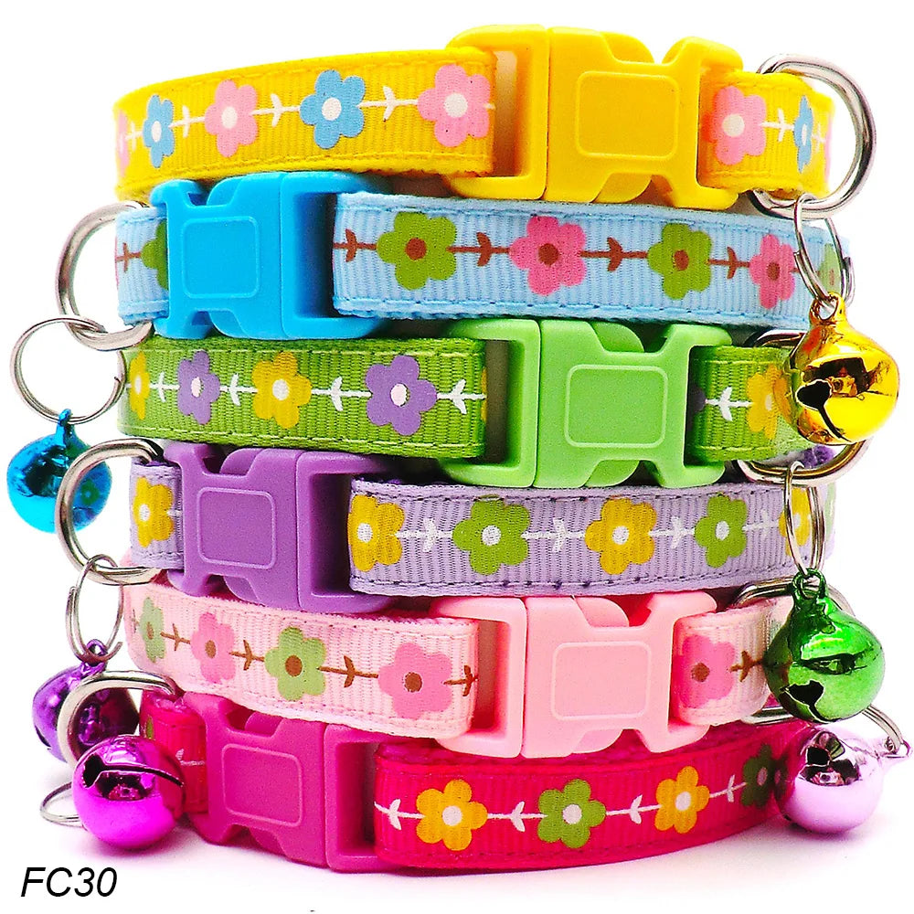 100Pcs Dog Collar With Bells Adjustable