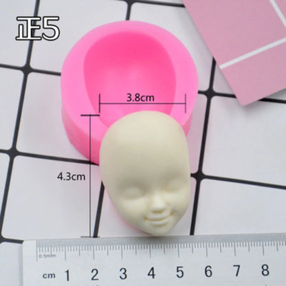 Dolls Face Silicone Mold Fondant Molds DIY Cake Decorating Tools Sugarcrafts Clay Chocolate Gumpaste Molds Baking Tools