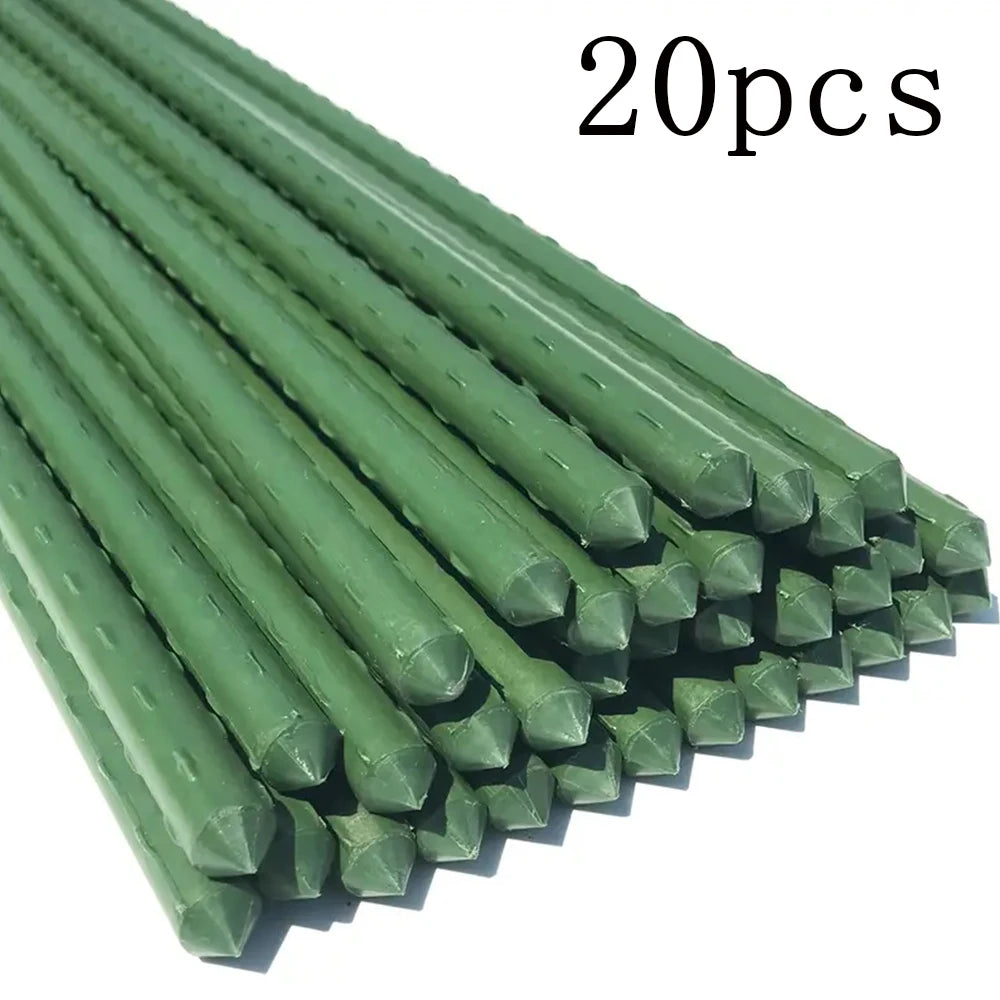 20pcs Garden Plastic-coated Metal Plant Climbing Pole Support Frame, Climbing Pole Connected To The Bracket fixing Clamp Accesso