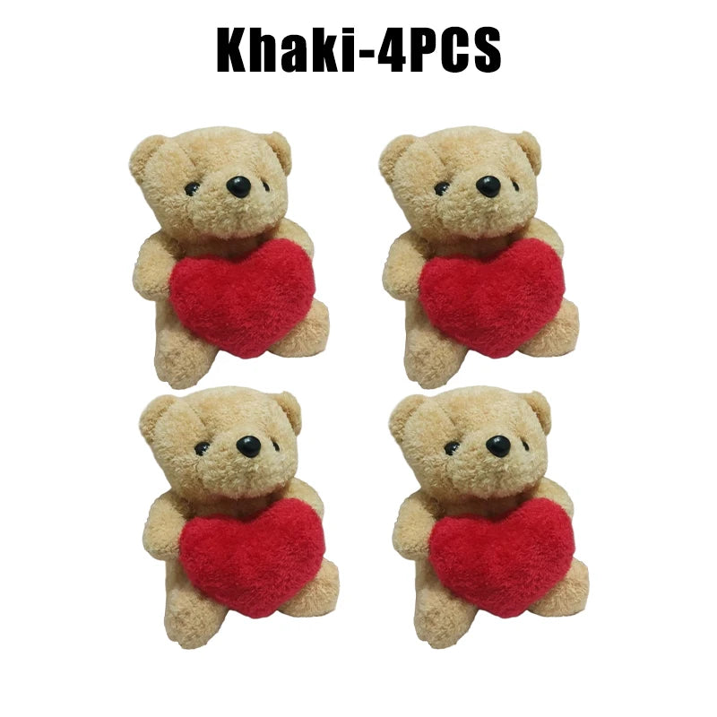 20cm Kawaii Heart Teddy Bear Plush Doll Holding Love Stuffed Animal Valentines Gift Christmas Toy for Her Collectors