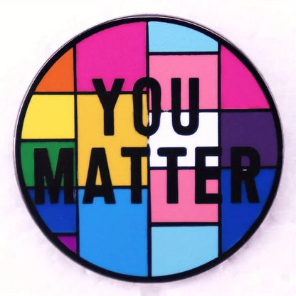 Rainbow LGBT Encourage Letters Metal Enamel Badge Gay Lesbian Asexual Transgender Adaptive Lapel Pin Jewelry Gifts Accessories