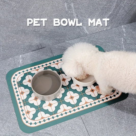 1Pc Premium Waterproof Non-Slip Pet Food Mat-Easy Cleaning,Durable,and Protective Design Pvc Material for Dog and Cat Supplies