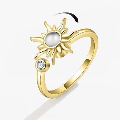 Fidget Spinner Ring Anxiety for Women Multiple Crystal Flower Eye Butterfly Animal Ring Rotate Anti Stress Wedding Jewerly
