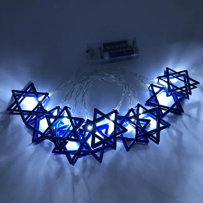 10LED Hanukkah String Lights – Mogen David Star Party Décor