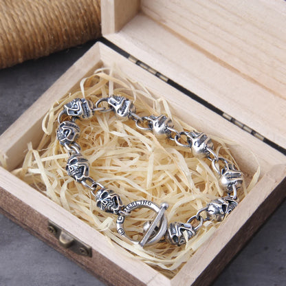 Vintage Gothic Punk Male Female S925 Sterling Silver Skull Chain Necklace for Men Women Jewelry Accessories