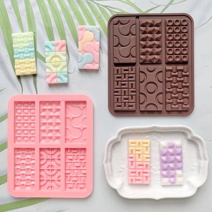 1 creative mini Euler circle baking silicone mold, suitable for DIY chocolate, candy, cookies, ice tray (6-chamber)