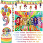 Cartoon Rainbow Doll High School Theme Background Birthday Party Decoration Supplies Disposable Cup Cutlery Balloon Baby Gift
