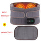 Gray waist massager with digital display and extendable belt on a white background
