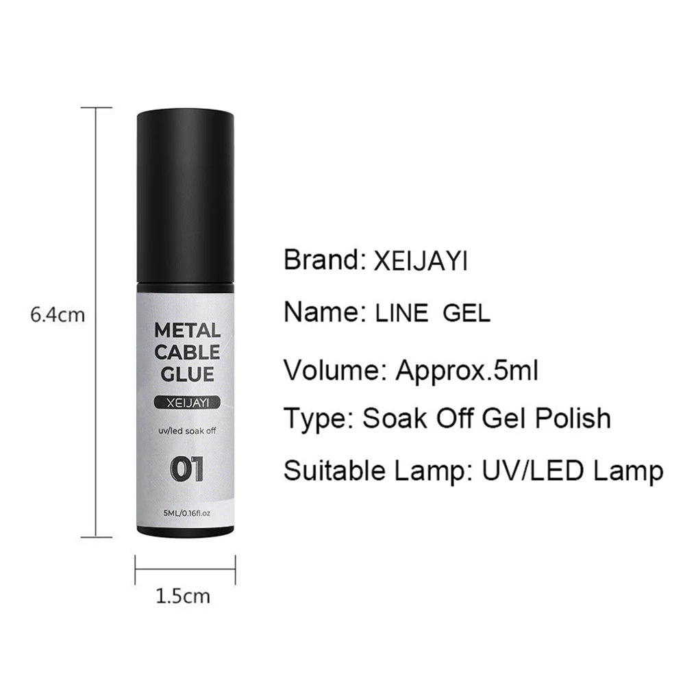 Super‑Bright Metallic Liner Gel Polish – Silver/Gold/Rose Mirror UV Nail Art (5/7/8ml)