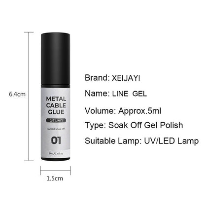 Super‑Bright Metallic Liner Gel Polish – Silver/Gold/Rose Mirror UV Nail Art (5/7/8ml)