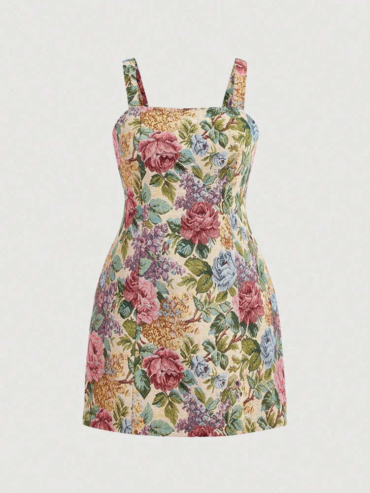 Romantic Floral Embroidery Large Size Dress Courtly Classical Style Women's Fashion Elegant Gown