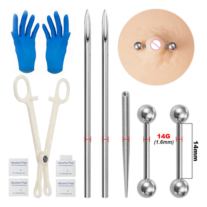 Body Piercing Kit – Surgical Steel Tapers, Needles & Tools for Lip, Nose, Tongue, Cartilage & Navel