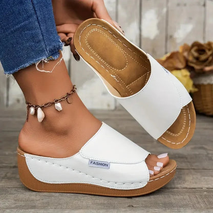 Women Wedge Slippers Summer Fashion Slippers Open Toe Breathable Sandals Comfortable Buckle Woman Shoes Slides Women