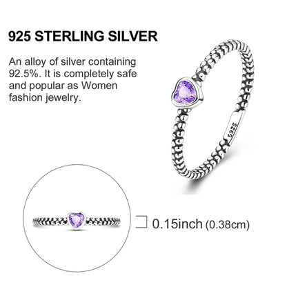 Rings Original 925 Sterling Silver Rings Simple Zircon Heart Ring For Wedding Valentine's Day Women Ring Jewelry Gift