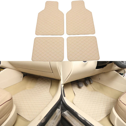 4pcs Universal Leather Car Floor Mat Car-Styling Interior Accessories Mat Floor Carpet Floor Liner Waterproof Foot Pad Protector