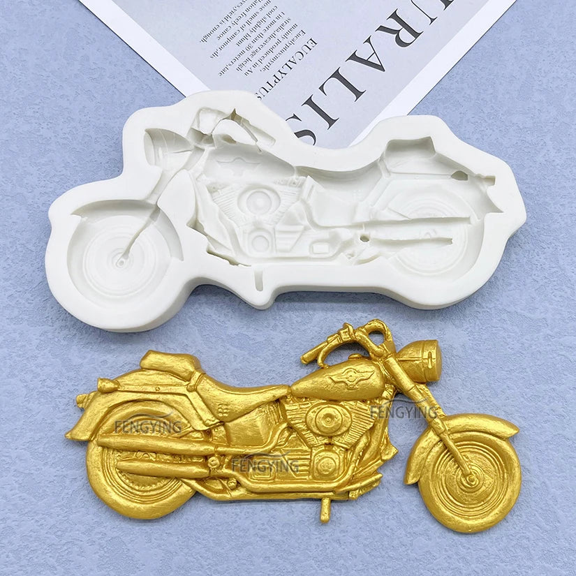 Motorcycle Shape Silicone Mold Fondant Cake Decorating Tools Cupcake Chocolate Mold