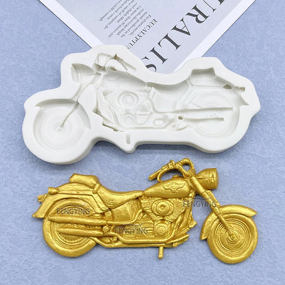Motorcycle Shape Silicone Mold Fondant Cake Decorating Tools Cupcake Chocolate Mold