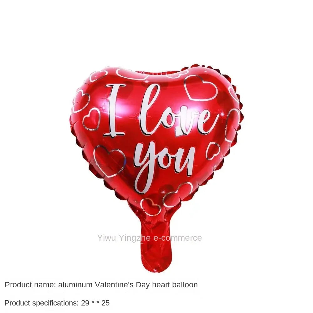 New 10 Inch Round Love Shape English Aluminum Film Balloon New Year's Birthday Valentine's Day Party Wedding Room Decoration