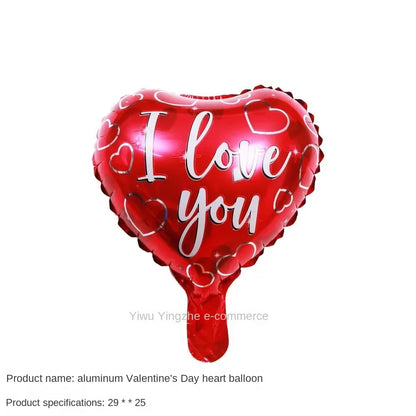 New 10 Inch Round Love Shape English Aluminum Film Balloon New Year's Birthday Valentine's Day Party Wedding Room Decoration