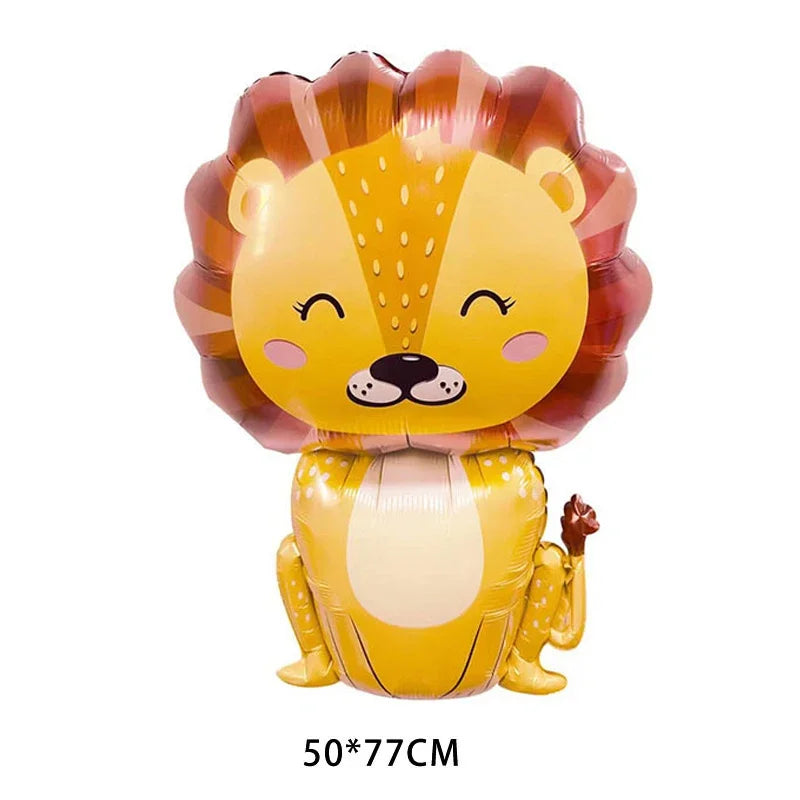 New Cartoon Animal Theme Foil Balloon Jungle Safari Lion Monkey Rabbit Kids Adult Birthday Party Decoration Supplies Baloon