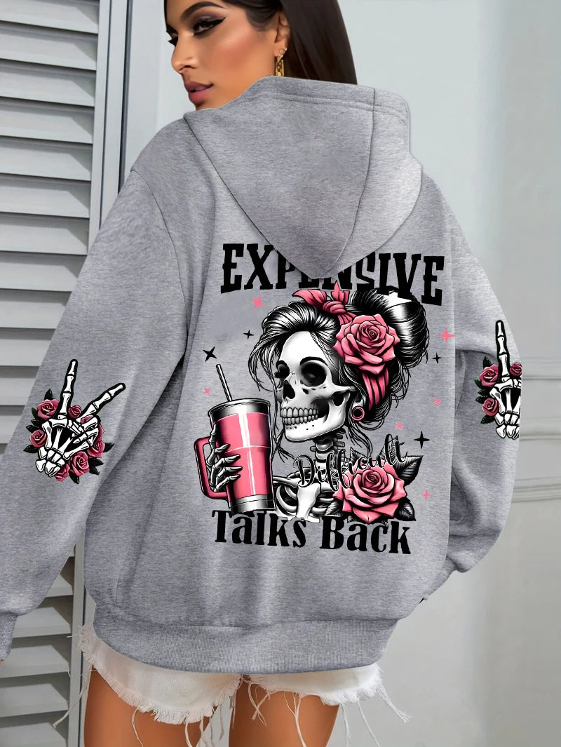 Women's Loose Multicolor Pullovers Fleece Pocket Hoody