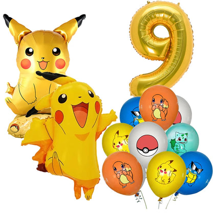 Pokémon birthday party decoration Balloon Disposable Tableware Tablecloth Straws Cup Plates Baby Shower Supplies