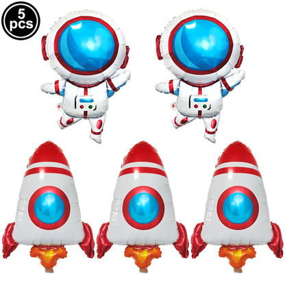 4D Standing Astronaut Spaceman Balloons Rocket Foil Balloons Kids Toys Baby Shower Outer Space Themed Birthday Party Decorations