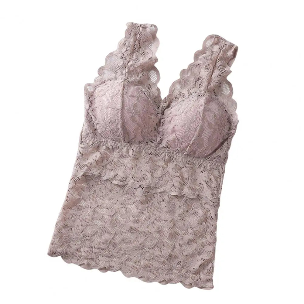 Women's Lace See-through Pads Tank