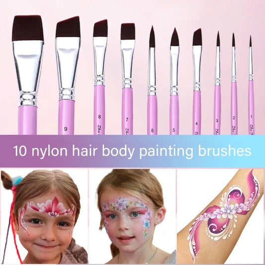 10 Pcs Paint Brushes Set Watercolor Paint Brushes Drawing Supplies for Body Face