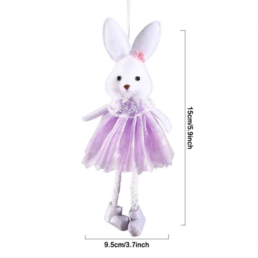 1pc Easter Flower Fairy Decoration Cute Rabbit Hanging Pendant Spring Easter Party Decor Birthday Baby Shower Supplies Kids Gift