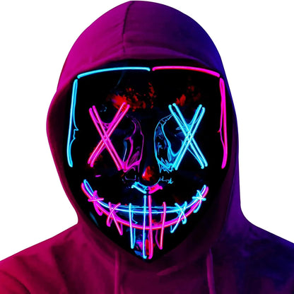 Poptrend LED Light‑Up Halloween Mask – Scary Cosplay Masquerade Mask for Festivals, Parties & Carnival Gifts