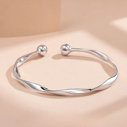 925 Sterling Silver Full-blown Flowers Bracelet For Women Original Texture Adjustable Solid Bracelets Light Luxury Party Jewelry