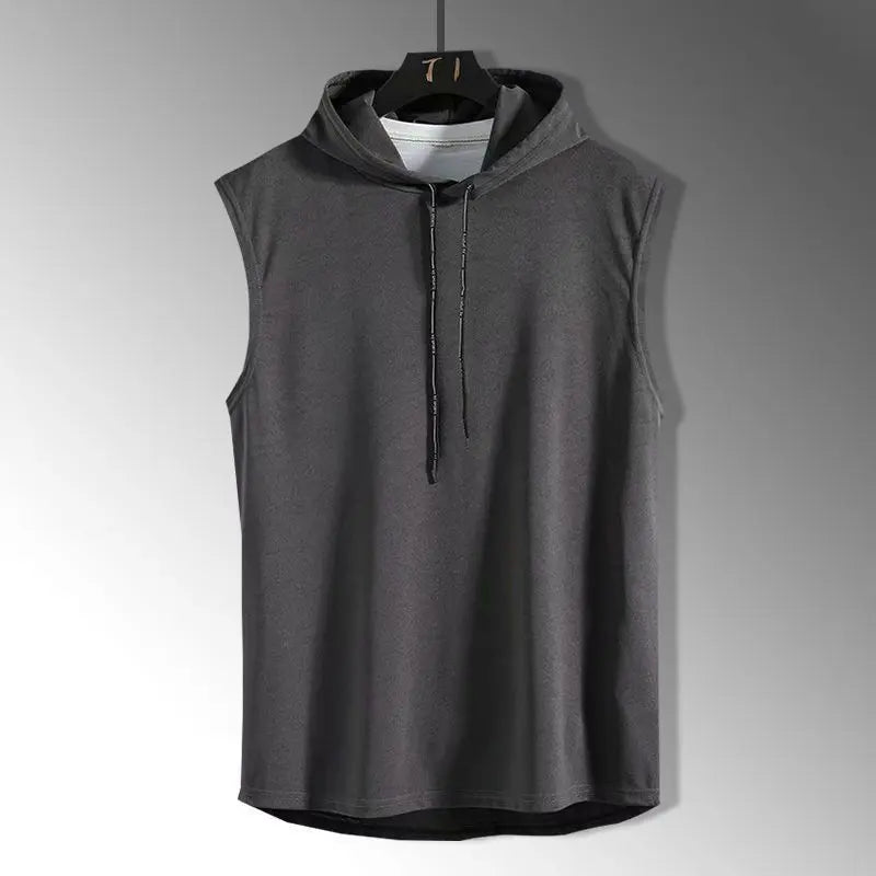 Men's Tank Tops Hooded Vest Sleeveless T shirt