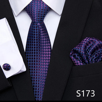 Tie Pocket Squares Cufflink Necktie Set