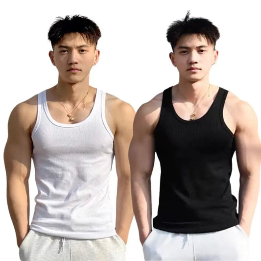 Men's Summer Lightweight Cotton Tight Vest Casual