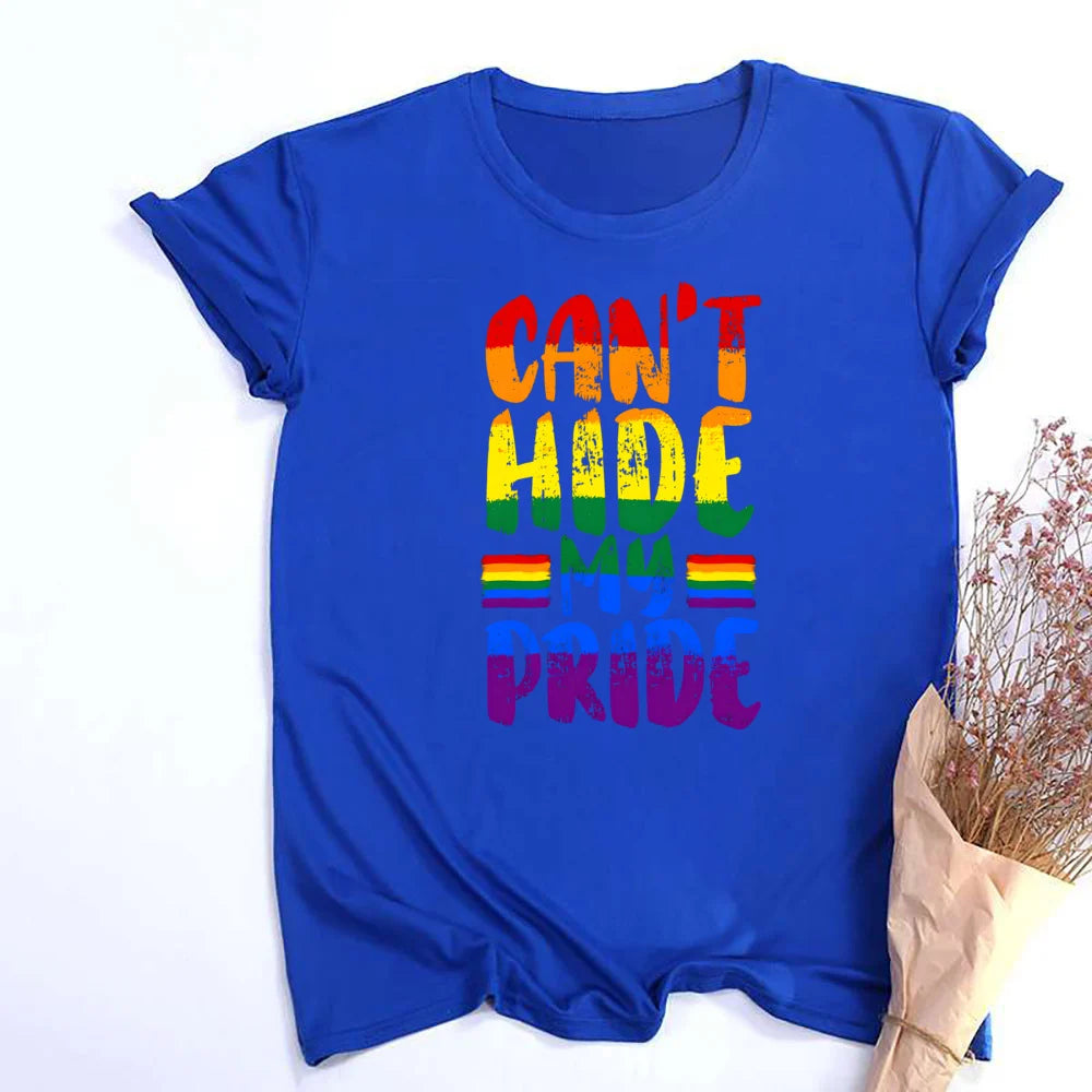 Rainbow Can't Hit My Pride Print Women Tshirt