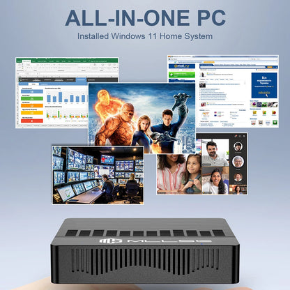MLLSE Mini PC M2 Air Intel Gemini Lake N4000 Intel J3710 6GB RAM 128GB ROM Dual-Band WiFi Bluetooth USB Mini Computer
