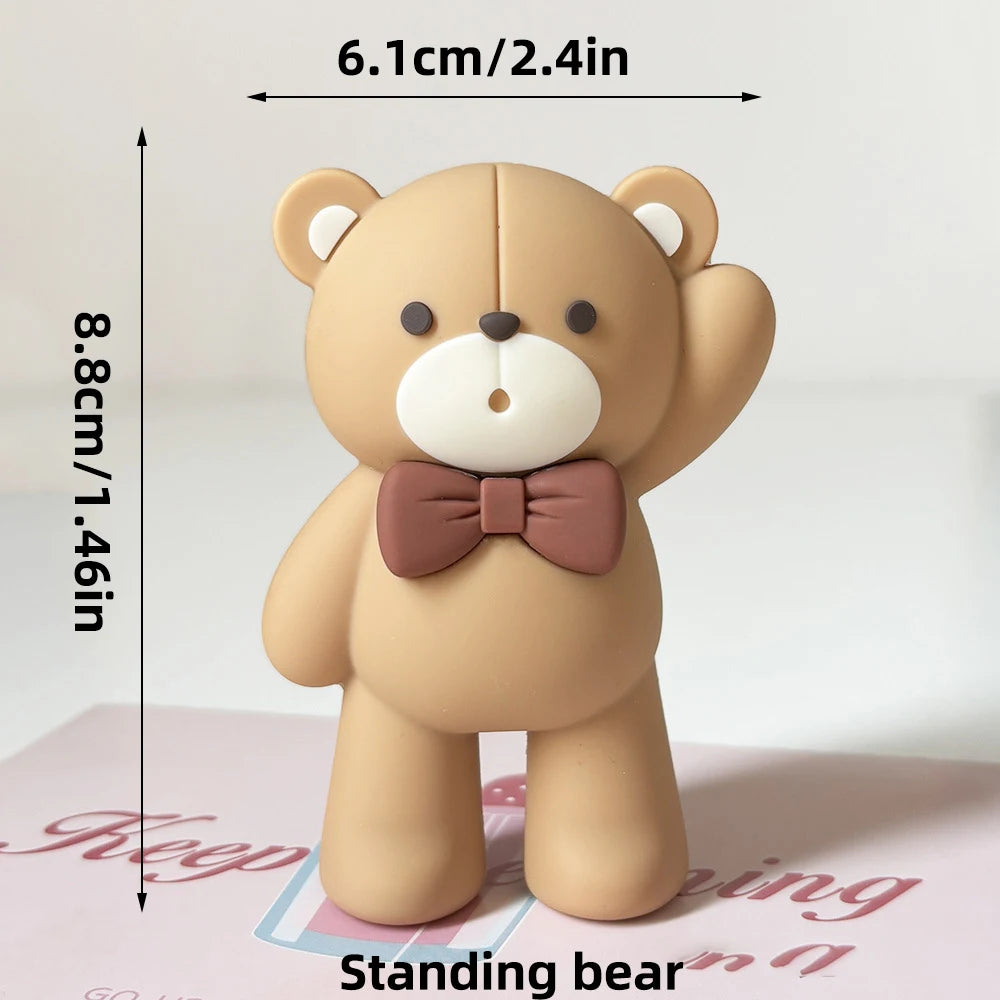 New Hot Air Balloon Cake Decoration Pink Blue Bear Cake Topper for Boy Girl Baby Shower Kids Happy Birthday Party Supplies Gifts