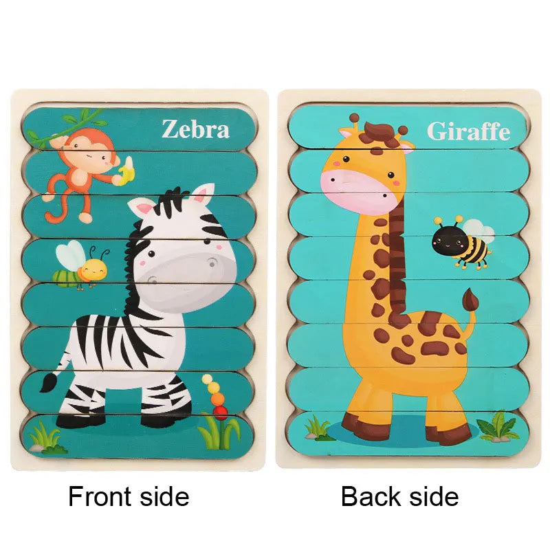 Baby Wooden Puzzles Montessori Toys 1 2 Years Toddler Toys Hand Grab Board Alphabet Number Cognition Learning Educational Toys