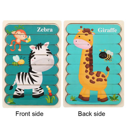 Baby Wooden Puzzles Montessori Toys 1 2 Years Toddler Toys Hand Grab Board Alphabet Number Cognition Learning Educational Toys