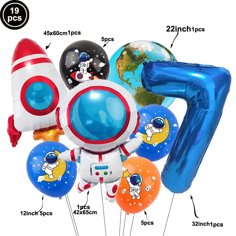 4D Standing Astronaut Spaceman Balloons Rocket Foil Balloons Kids Toys Baby Shower Outer Space Themed Birthday Party Decorations