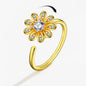 Fidget Spinner Ring Anxiety for Women Multiple Crystal Flower Eye Butterfly Animal Ring Rotate Anti Stress Wedding Jewerly