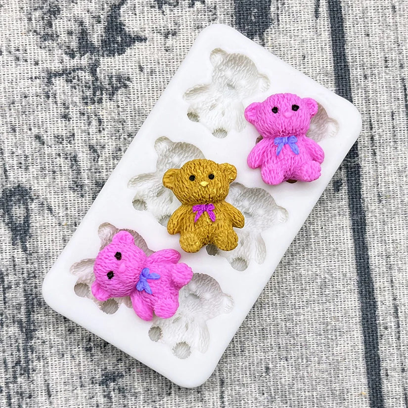 Cute Bear Silicone Sugarcraft Mold Resin Tools Cupcake Baking Mould Fondant Cake Decorating Tools