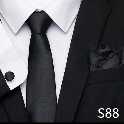 Tie Pocket Squares Cufflink Necktie Set